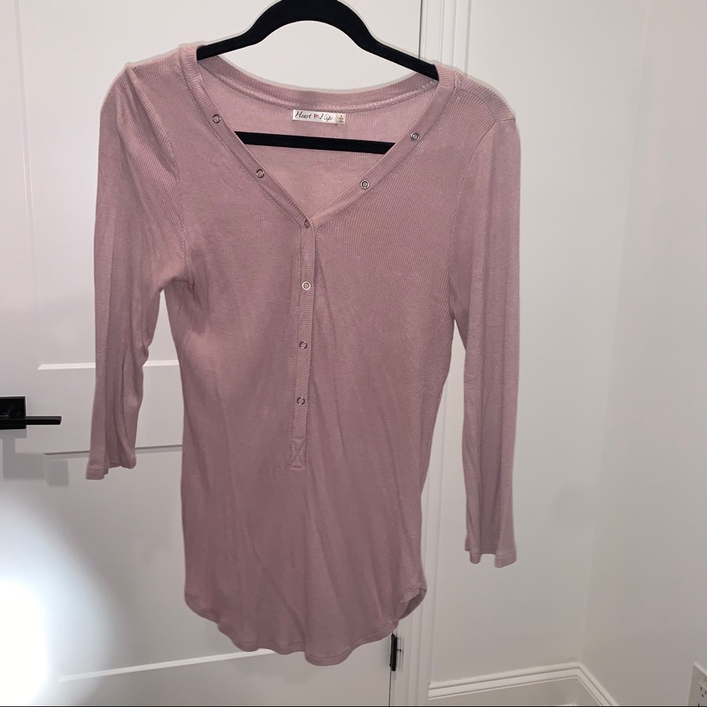 Pink ribbed slim fit dusty pale medium. Button